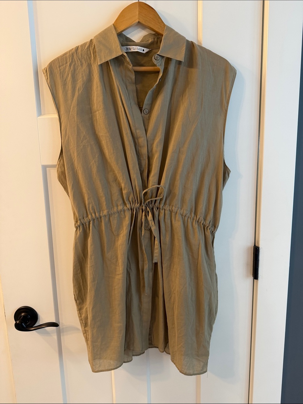 Zara Sleeveless Drawstring Tunic Dress